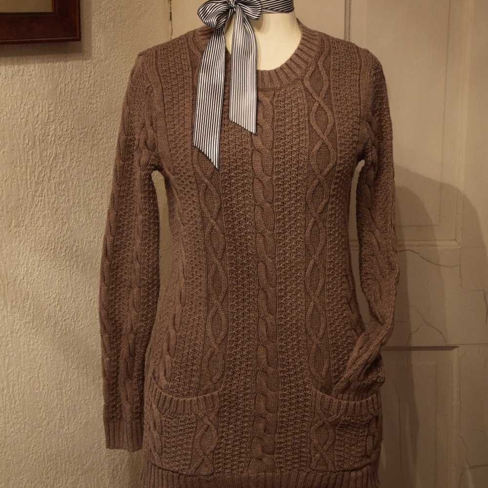 Brown cable sweater